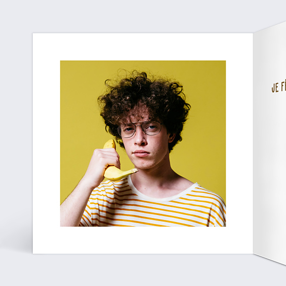 Invitation anniversaire Drôle de devinette Intérieur Gauche