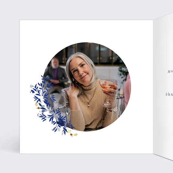 Invitation anniversaire Esprit Azulejos Intérieur Gauche