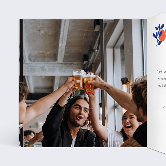 Invitation anniversaire Fruits Intérieur Gauche