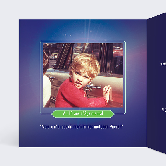 Invitation anniversaire Gagner des Années Intérieur Gauche