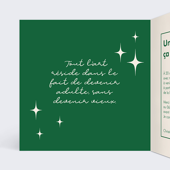 Invitation anniversaire Légende à la Retraite Intérieur Gauche