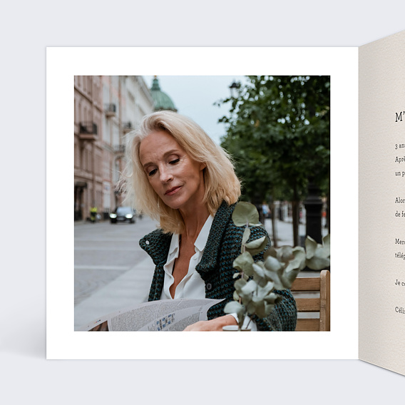 Invitation anniversaire Même caractère Intérieur Gauche