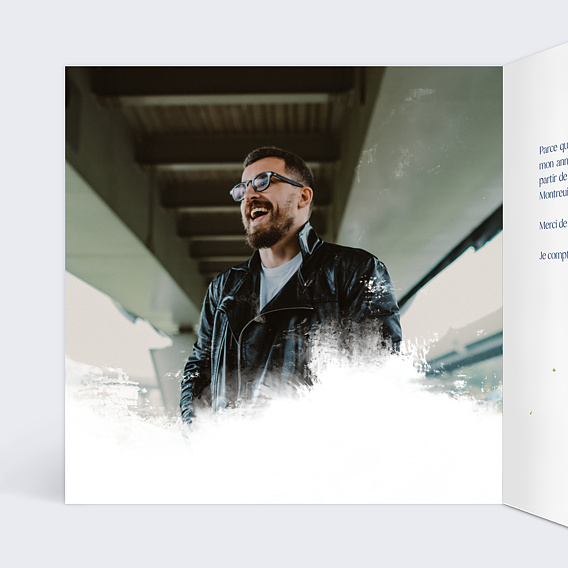 Invitation anniversaire Pluie étoilée Intérieur Gauche