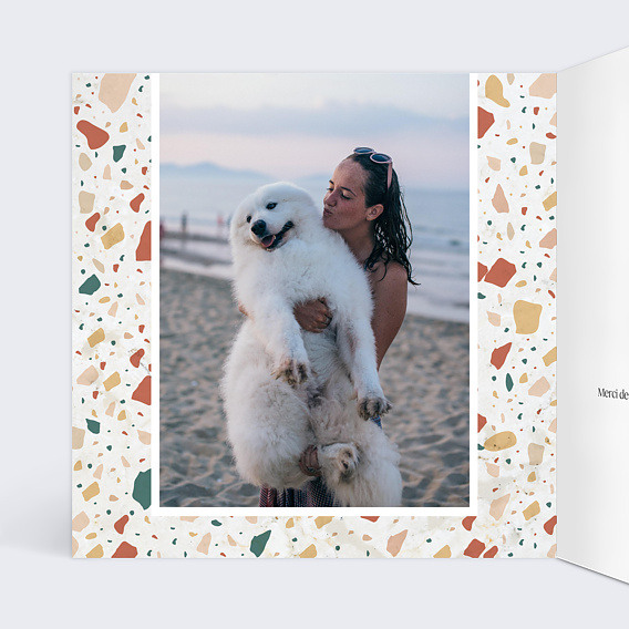 Invitation anniversaire Terrazzo Photo Intérieur Gauche