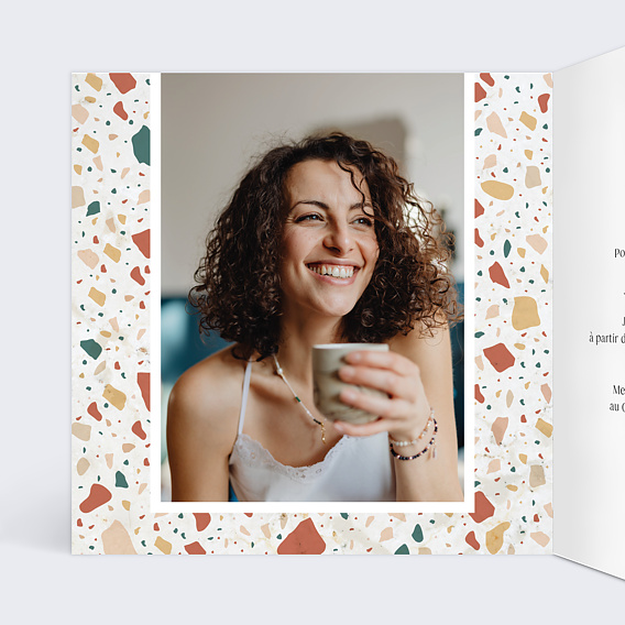 Invitation anniversaire Terrazzo Intérieur Gauche