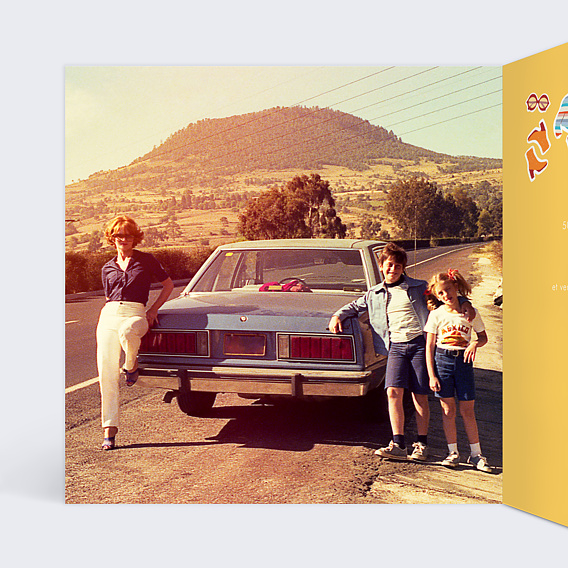 Invitation anniversaire Vêtements Années 70 Intérieur Gauche