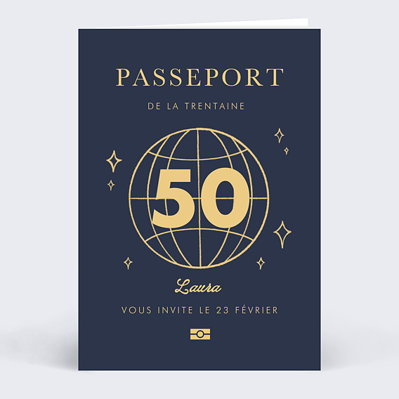 Invitation anniversaire Passeport
