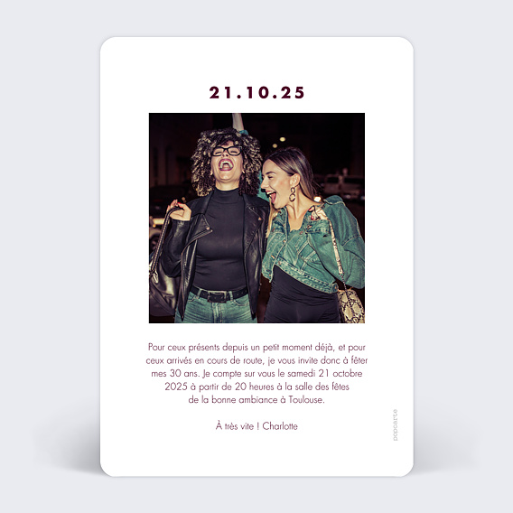 Invitation anniversaire Vin à Volonté Verso