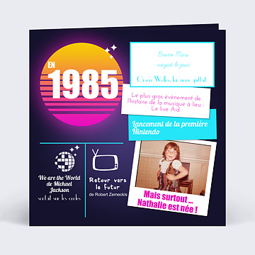 Invitation Anniversaire Adulte Années 80