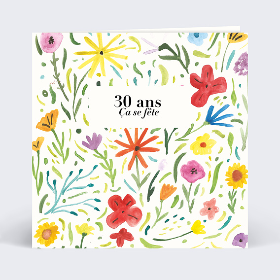 Invitation Anniversaire Adulte Motif Floral