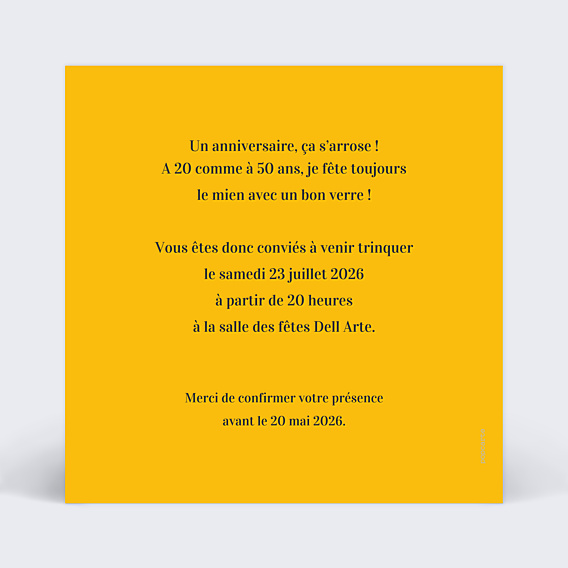 Invitation Anniversaire Adulte Cheers