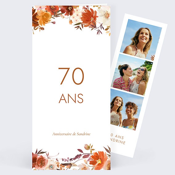 Invitation anniversaire Bouquet parfumé décomposé