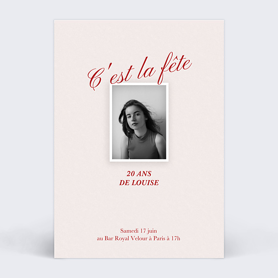 Invitation Anniversaire Adulte Lettrage héritage