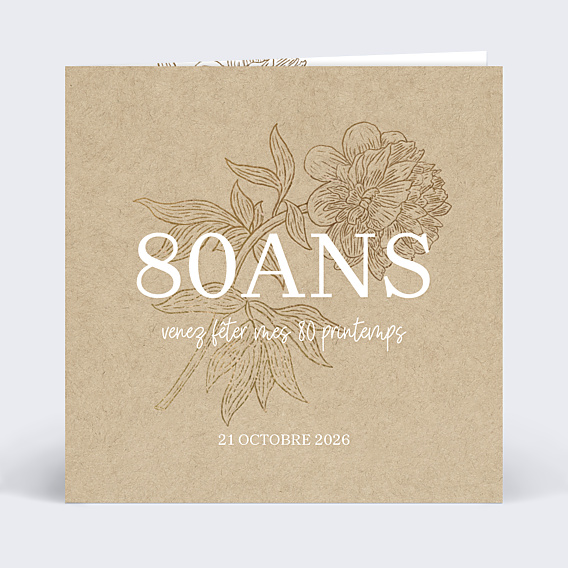 Invitation anniversaire Âge fleuri avec graines