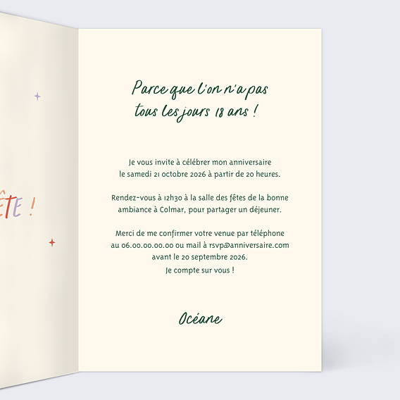 Invitation Anniversaire Adulte C'était Avant