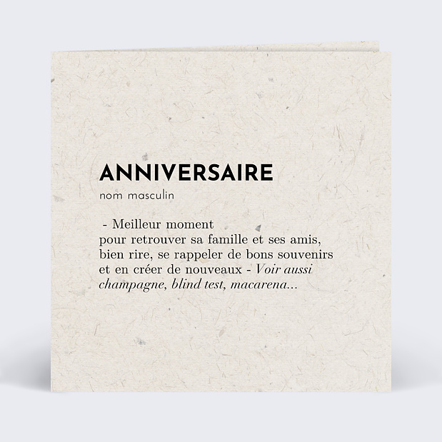 Invitation Anniversaire Dictionnaire