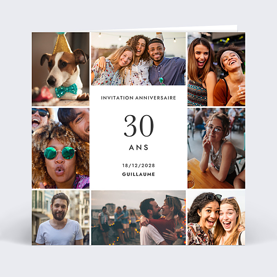 Invitation anniversaire Multiphoto Graines à planter