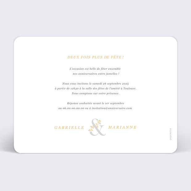 Invitation Anniversaire Anniversaire Double Verso