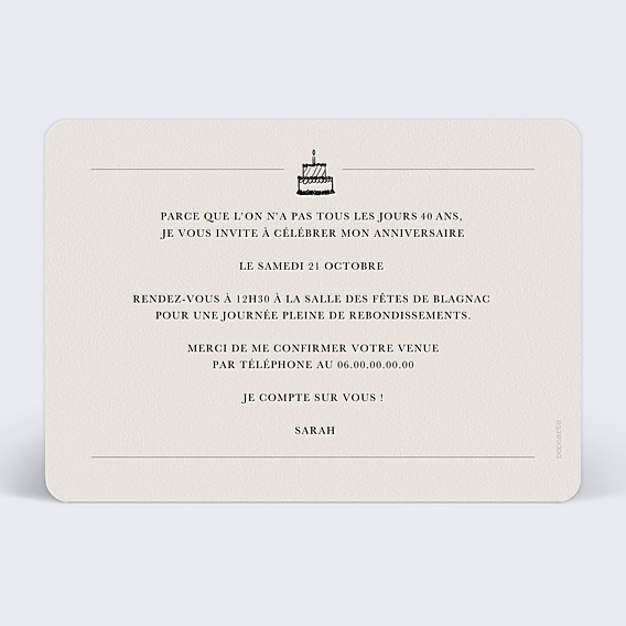 Invitation Anniversaire Adulte Télégramme