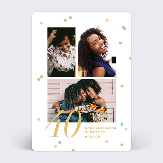 Invitation anniversaire Confettis