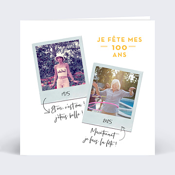 Invitation Anniversaire Virtuelle Avant-après polaroïd