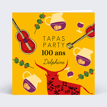 Invitation Anniversaire Virtuelle Tapas Party
