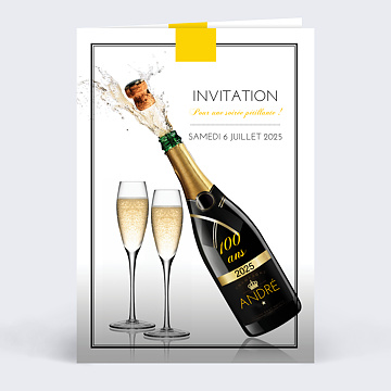 Invitation Anniversaire Adulte Champagne