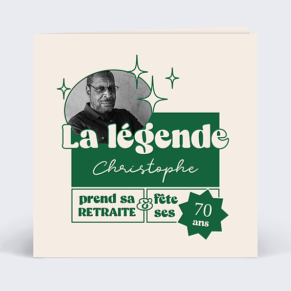 Invitation anniversaire Légende à la Retraite