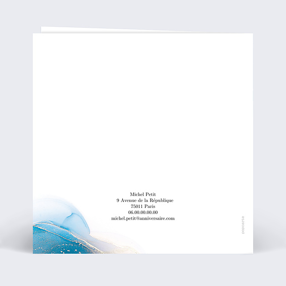 Invitation anniversaire Opaline Verso