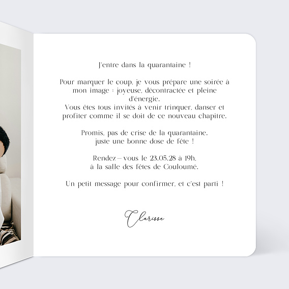Invitation Anniversaire Adulte Cadre végétal