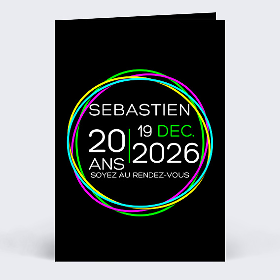 Invitation anniversaire Fluo