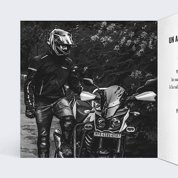 Invitation Anniversaire Adulte Moto Vintage