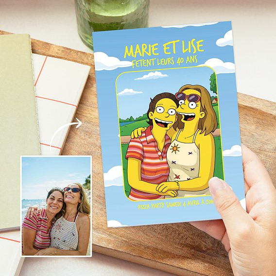 Invitation Anniversaire Adulte Portrait en cartoon