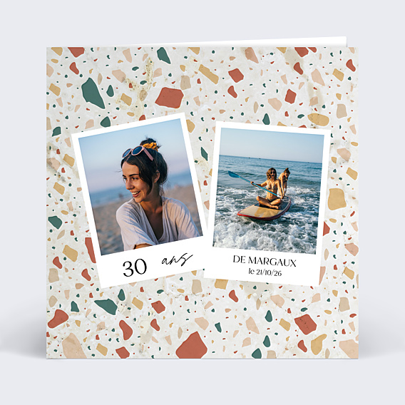 Invitation Anniversaire Adulte Terrazzo Photo