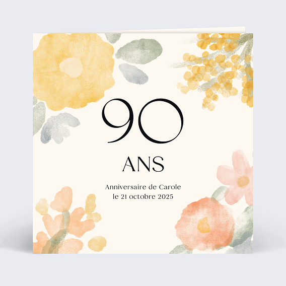 Invitation anniversaire Jardin aquarelle