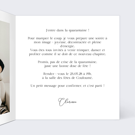 Invitation Anniversaire Adulte Cadre végétal