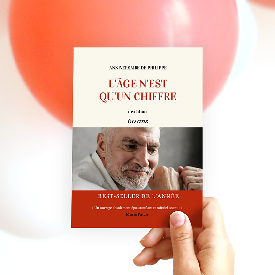 Invitation anniversaire Lettres en Fête Après 4