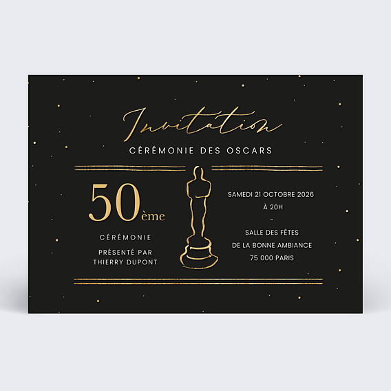 Invitation anniversaire Cérémonie des Oscars