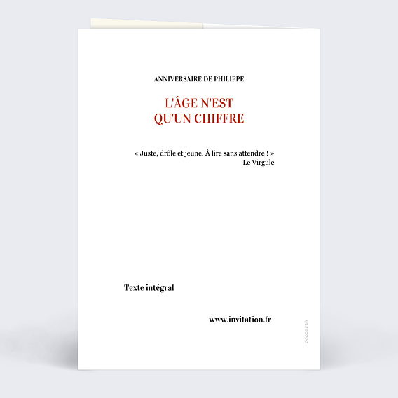 Invitation Anniversaire Adulte Lettres en Fête
