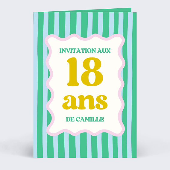 Invitation anniversaire Wavy stripes