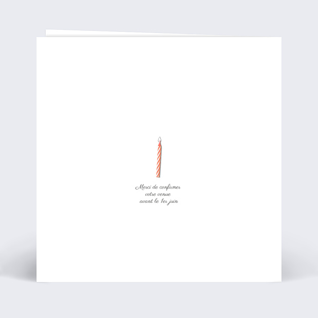 Invitation Anniversaire Bougie Surprise Verso