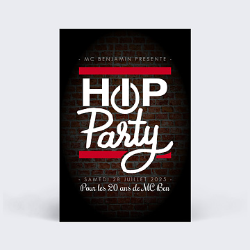 Invitation Anniversaire Adulte Hip Hop