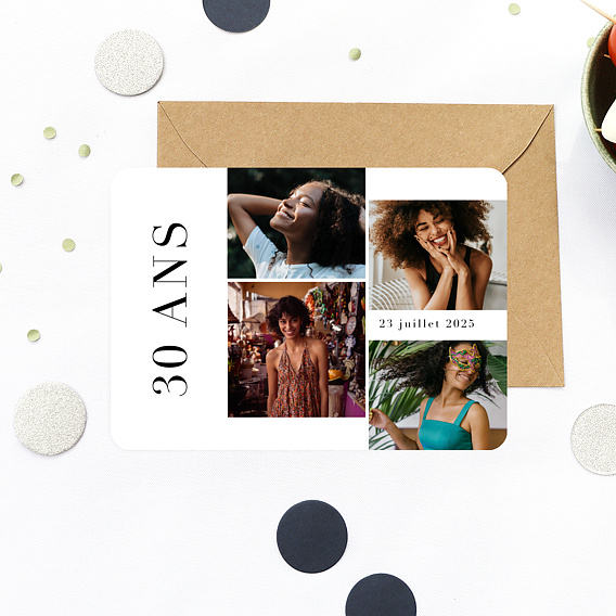 Invitation anniversaire Vertical Après 4