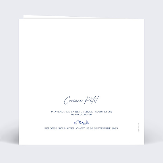 Invitation anniversaire Esprit Azulejos Verso