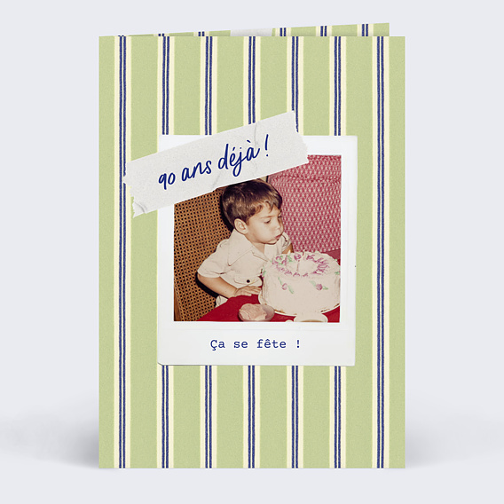 Invitation anniversaire Vintage stripes