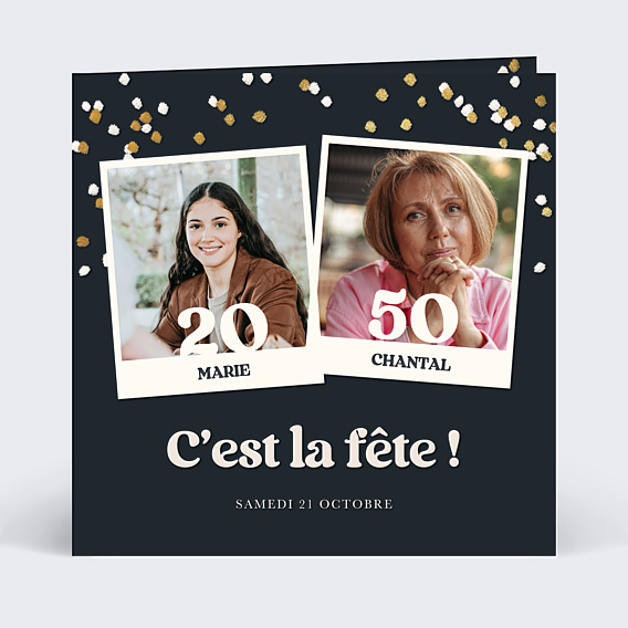Invitation Anniversaire Adulte Double milestones
