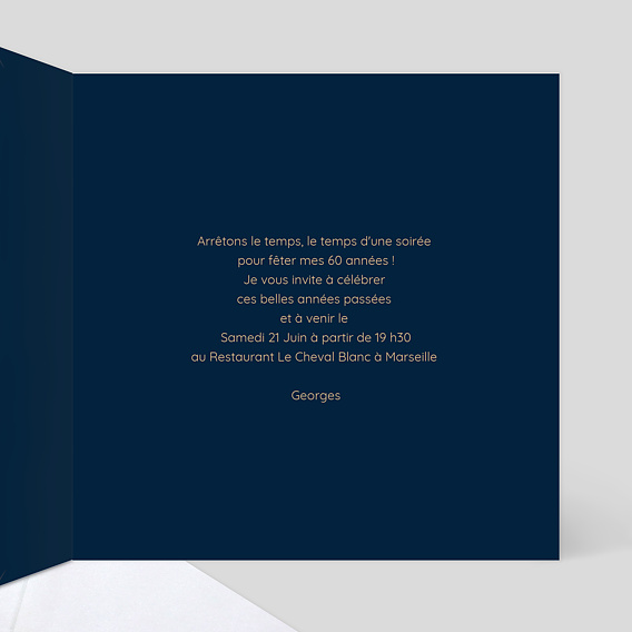 Invitation anniversaire Feux Artifices Intérieur Droit