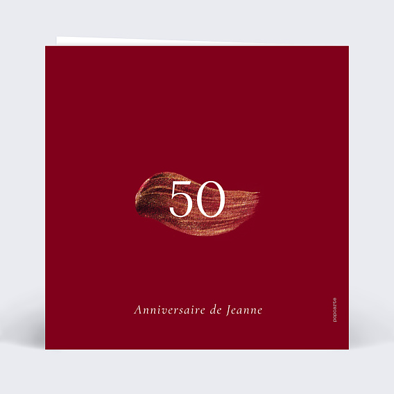 Invitation anniversaire Texture Grenat Verso