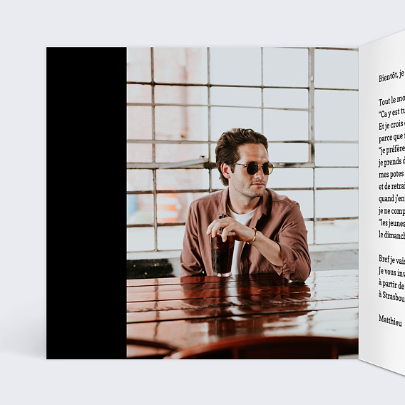 Invitation anniversaire Bref Intérieur Gauche