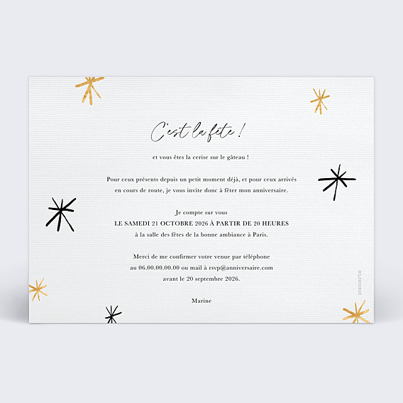 Invitation Anniversaire Adulte Jolie Surprise